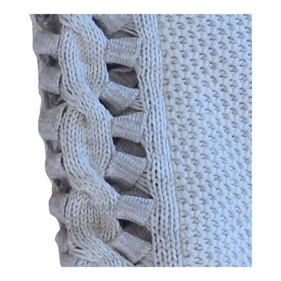 CAbi Slip Stitch Sweater S Oversized Chunky Knit Tunic Lagenlook Pullover Cream - Picture 12 of 16